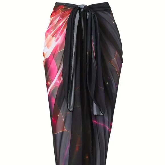Semi-Sheer Beach Cover-Up (Color: Multicolor) - Picture 9 of 9